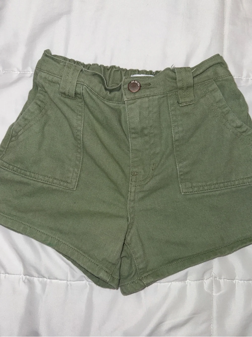 RSQ High-Waist Olive Green Utility Shorts